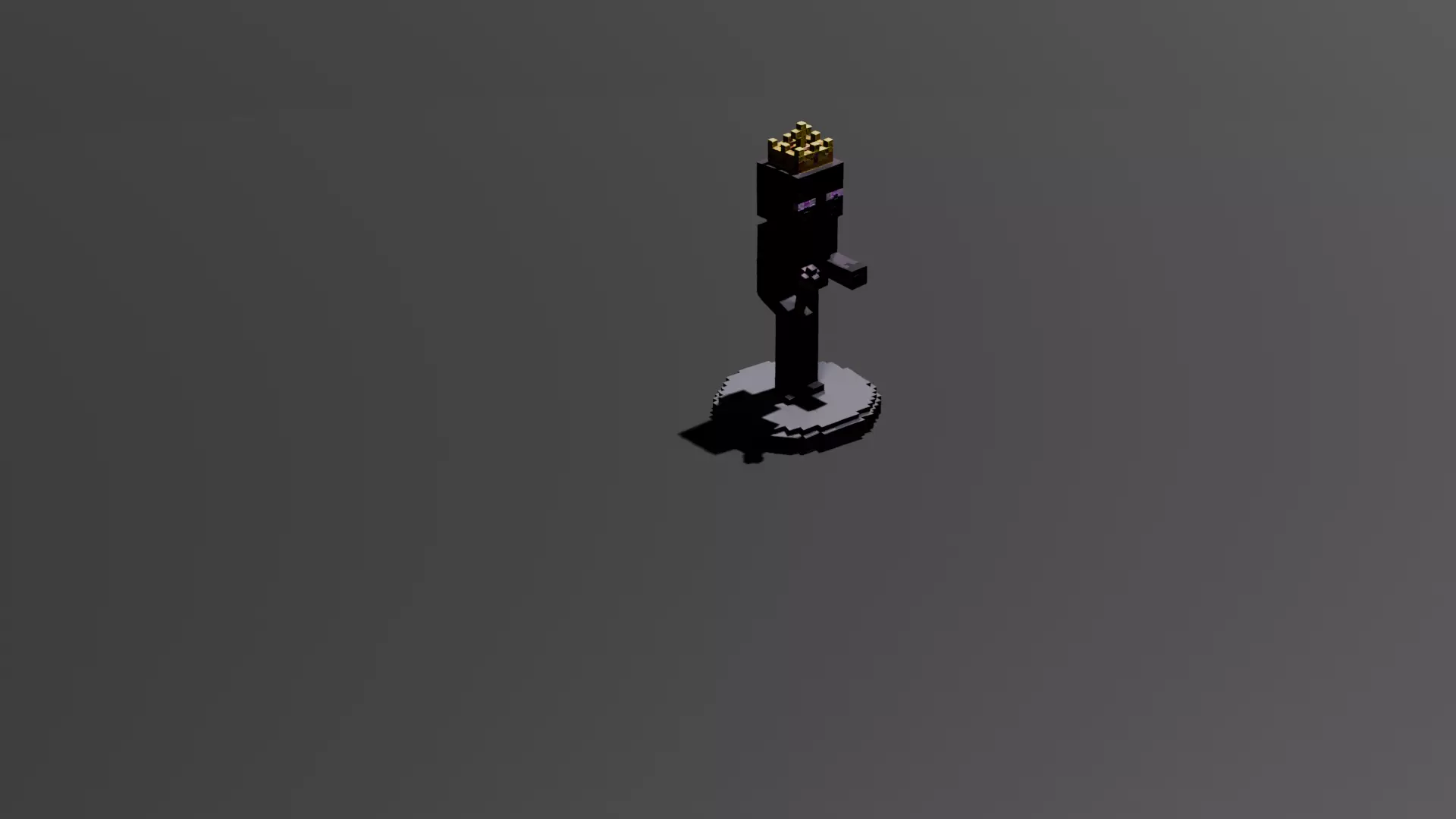 Minecraft Enderman Chess King - Low Poly Voxel - SLT GLB OBJ 3D print model