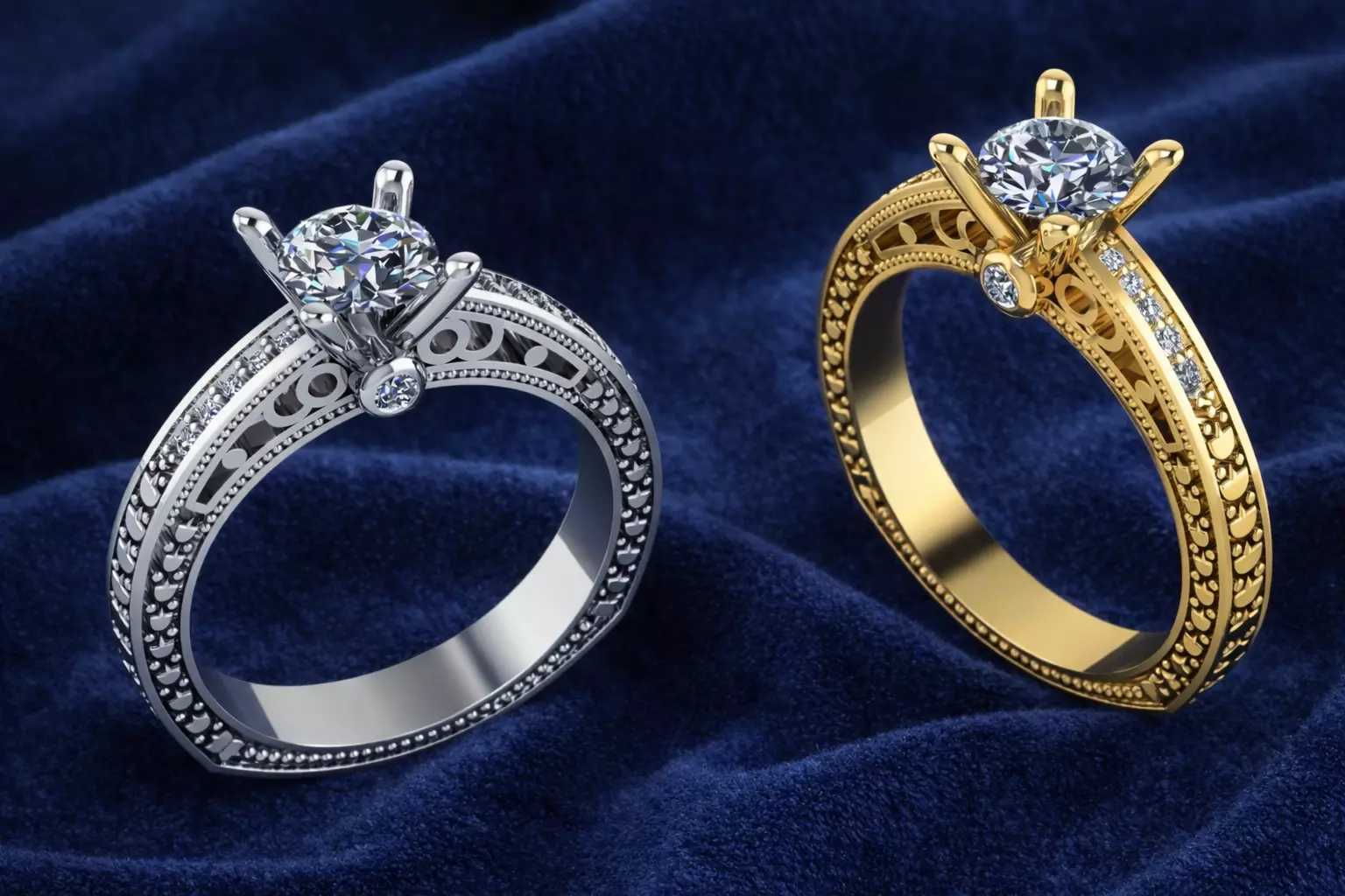 Ring Luxury Jewelry Gold 3D print model