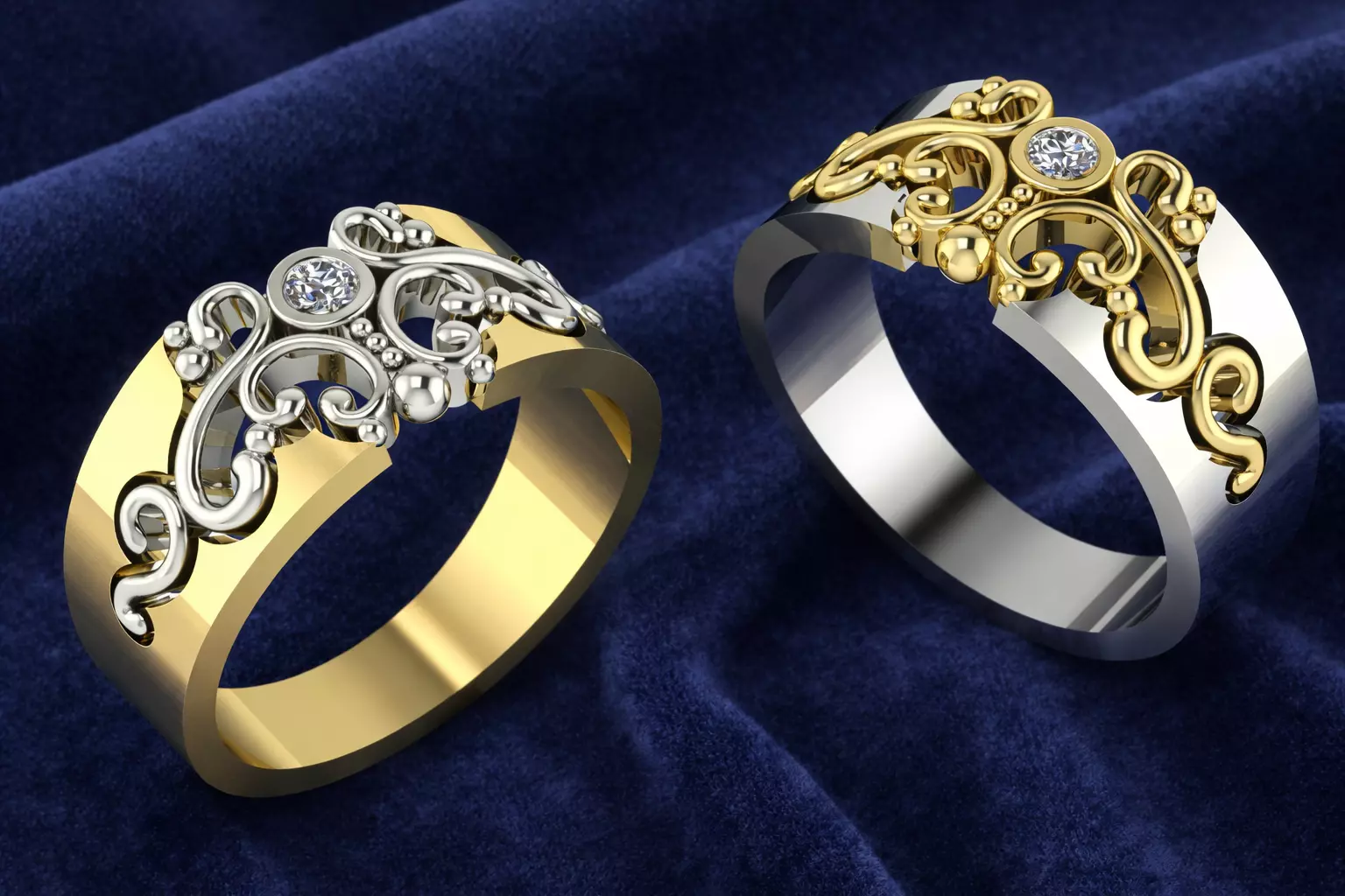 Ring Luxury Jewelry Gold 3D print model