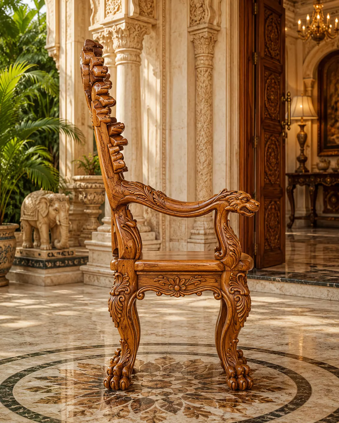 Acanthus Emperor Throne Royal Lion Baroque Chair STL 3D print model