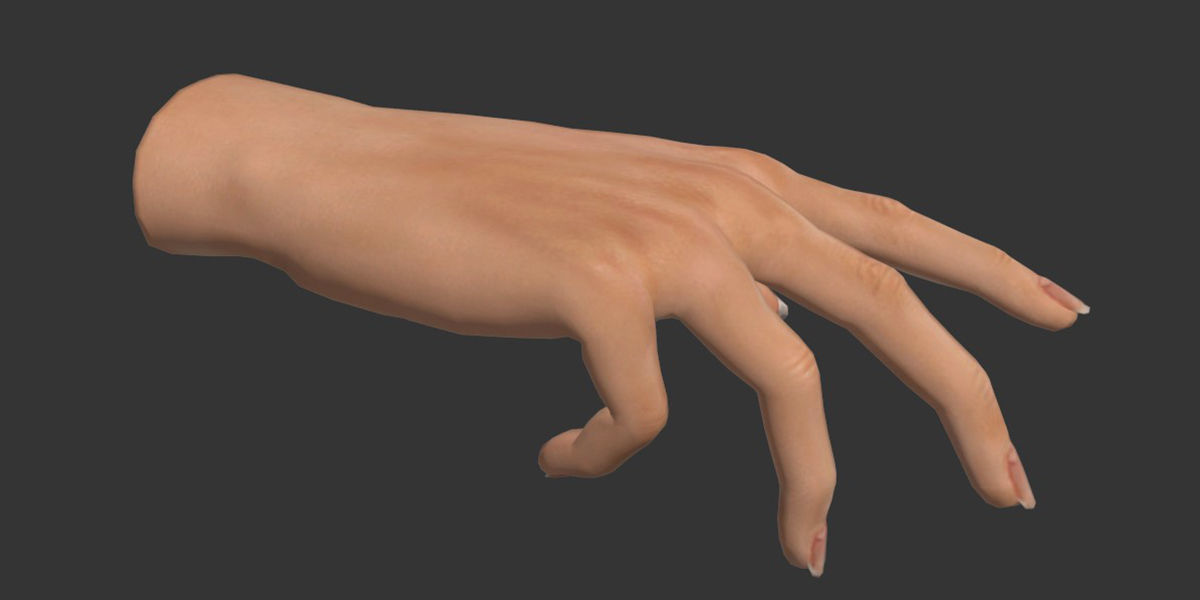 Low poly Female hand Low-poly 3D model_3