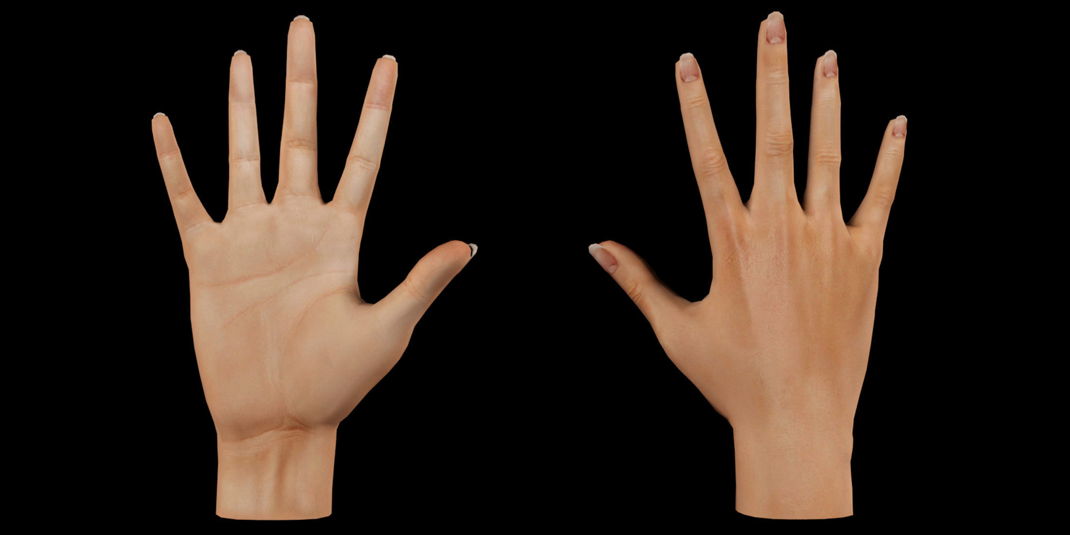Low poly Female hand Low-poly 3D model_0