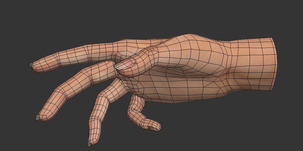 Low poly Female hand Low-poly 3D model_4