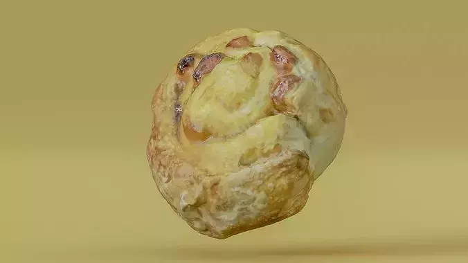 Sweet Swirl Pastry Bun Photogrammetry 3D Scan Low-poly 3D model
