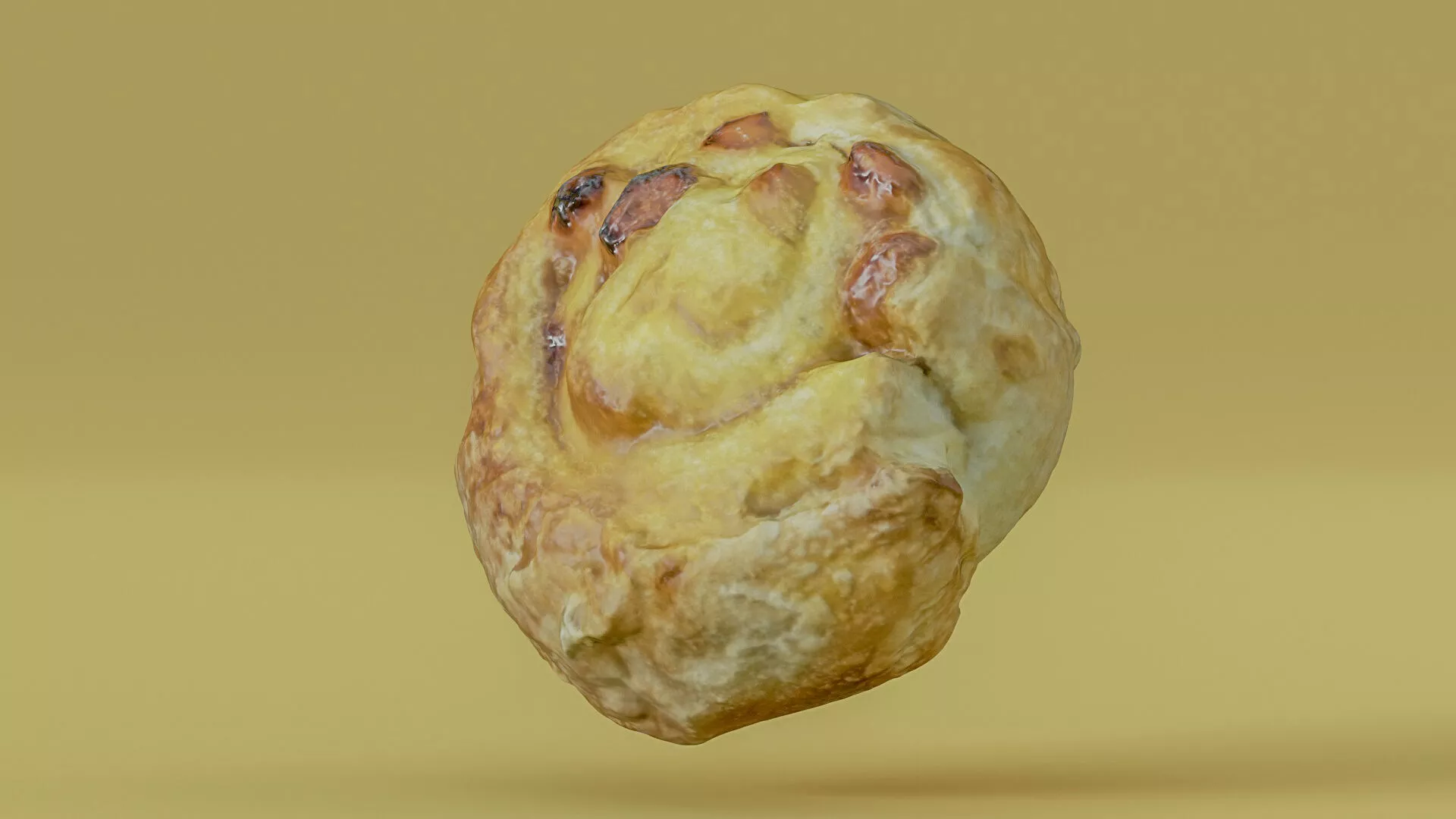 Sweet Swirl Pastry Bun Photogrammetry 3D Scan Low-poly 3D model