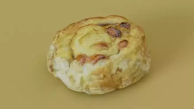 Sweet Swirl Pastry Bun Photogrammetry 3D Scan Low-poly 3D model 5
