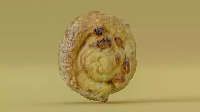 Sweet Swirl Pastry Bun Photogrammetry 3D Scan Low-poly 3D model 6