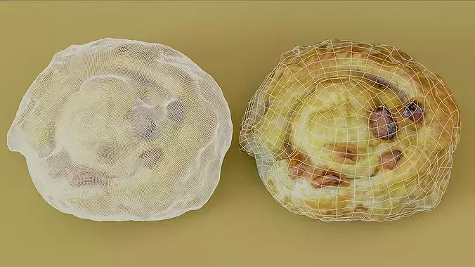 Sweet Swirl Pastry Bun Photogrammetry 3D Scan Low-poly 3D model 2
