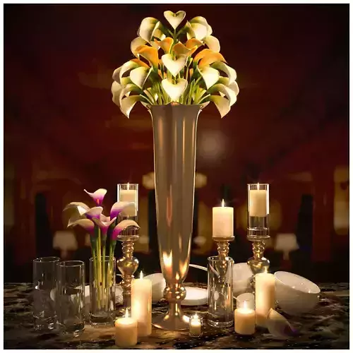 tableware calla lily centerpiece with candles