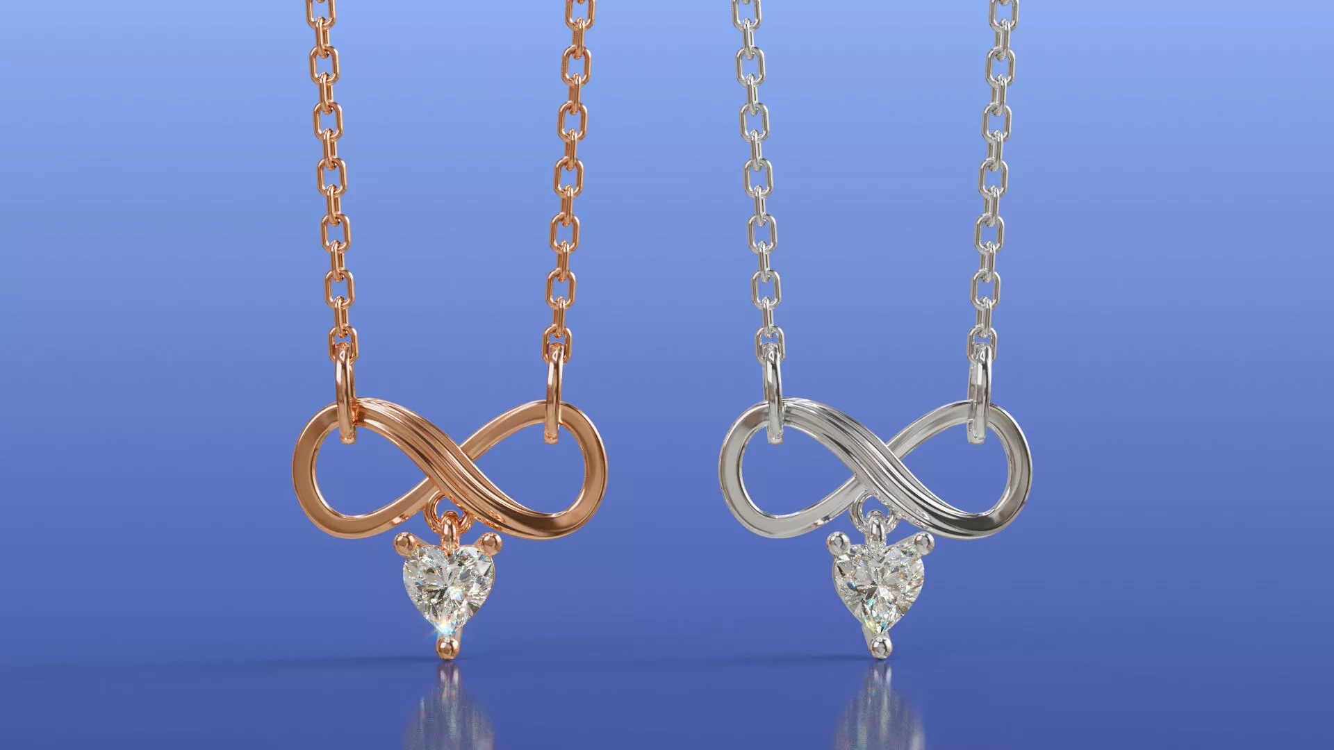 Infinity Mini Heart Diamond Pendant Necklace CAD Design 3D print model
