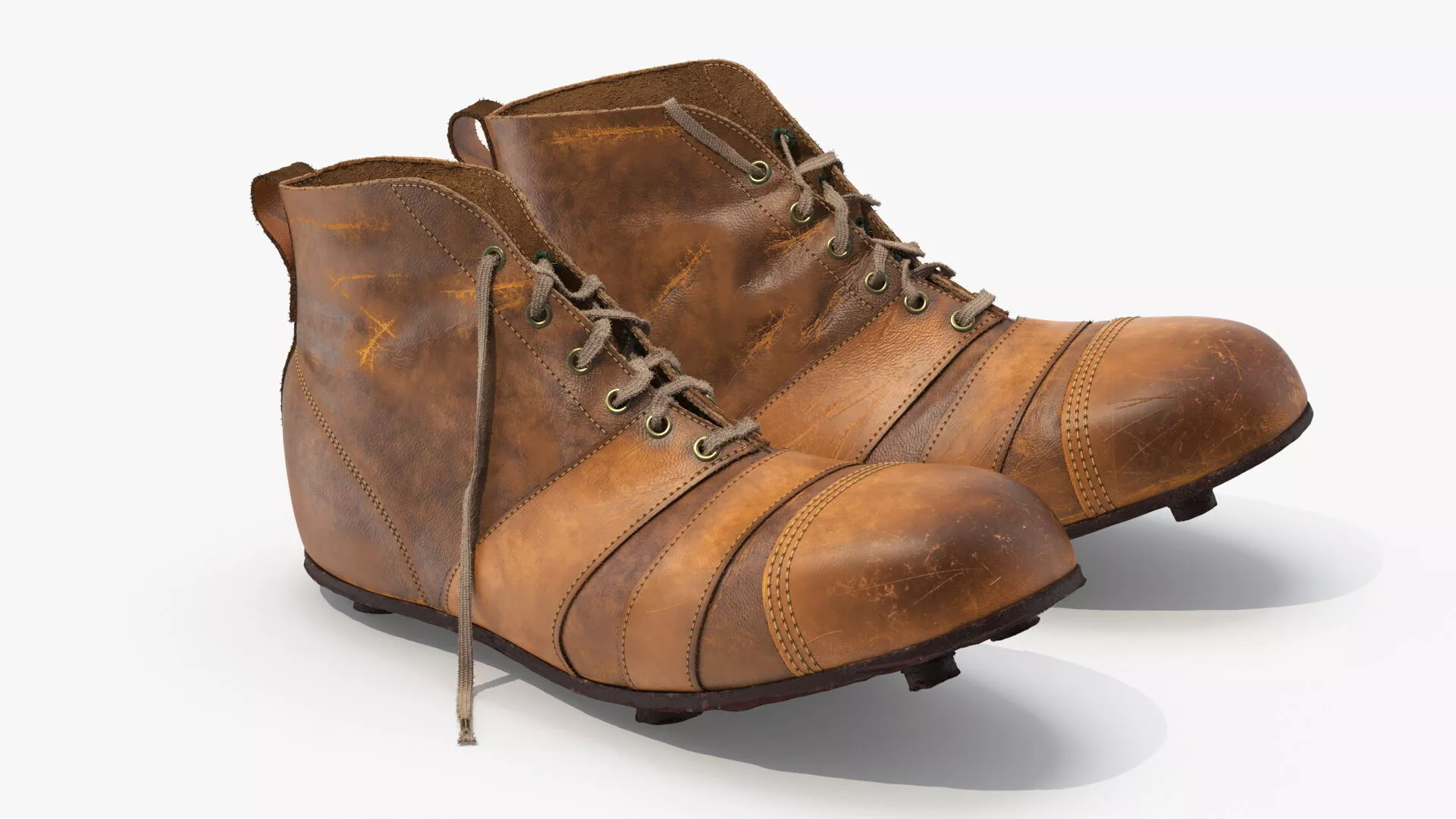 Vintage Leather Football Boots Fur 3D model
