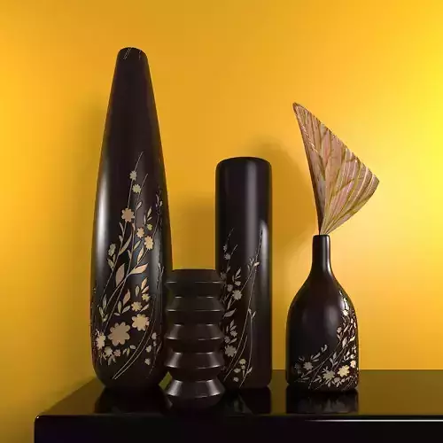 decorative wooden vases