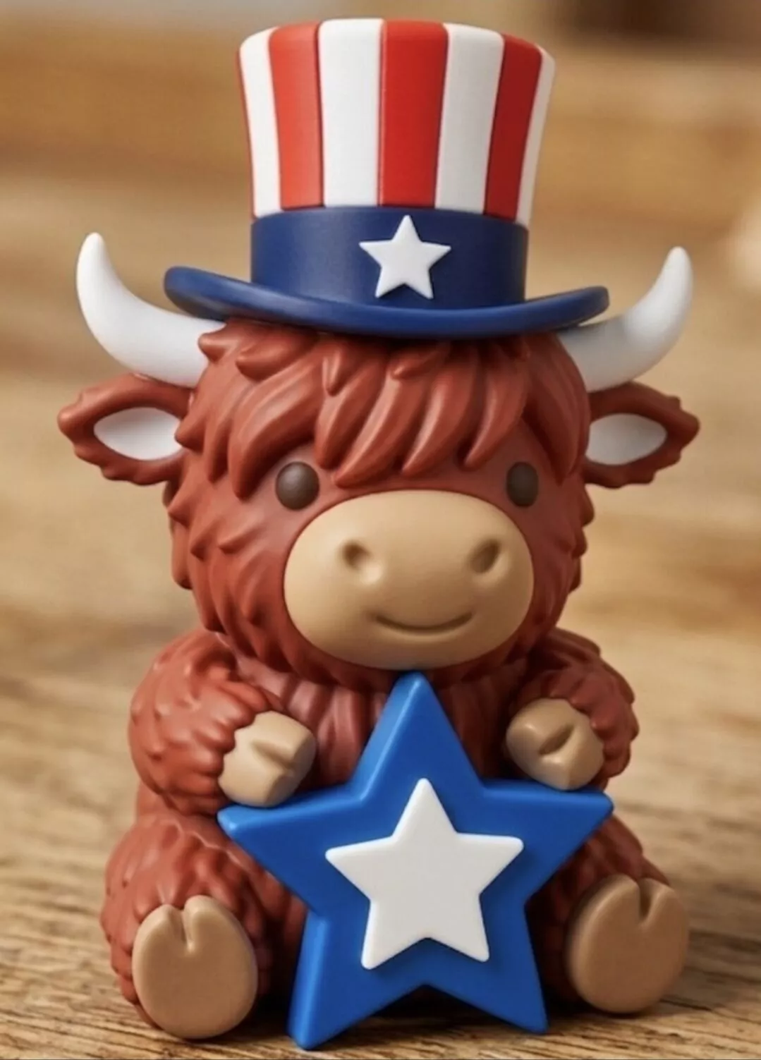 4th of July Highland Cow Miniature Patriotic Highland Cow 3D print model