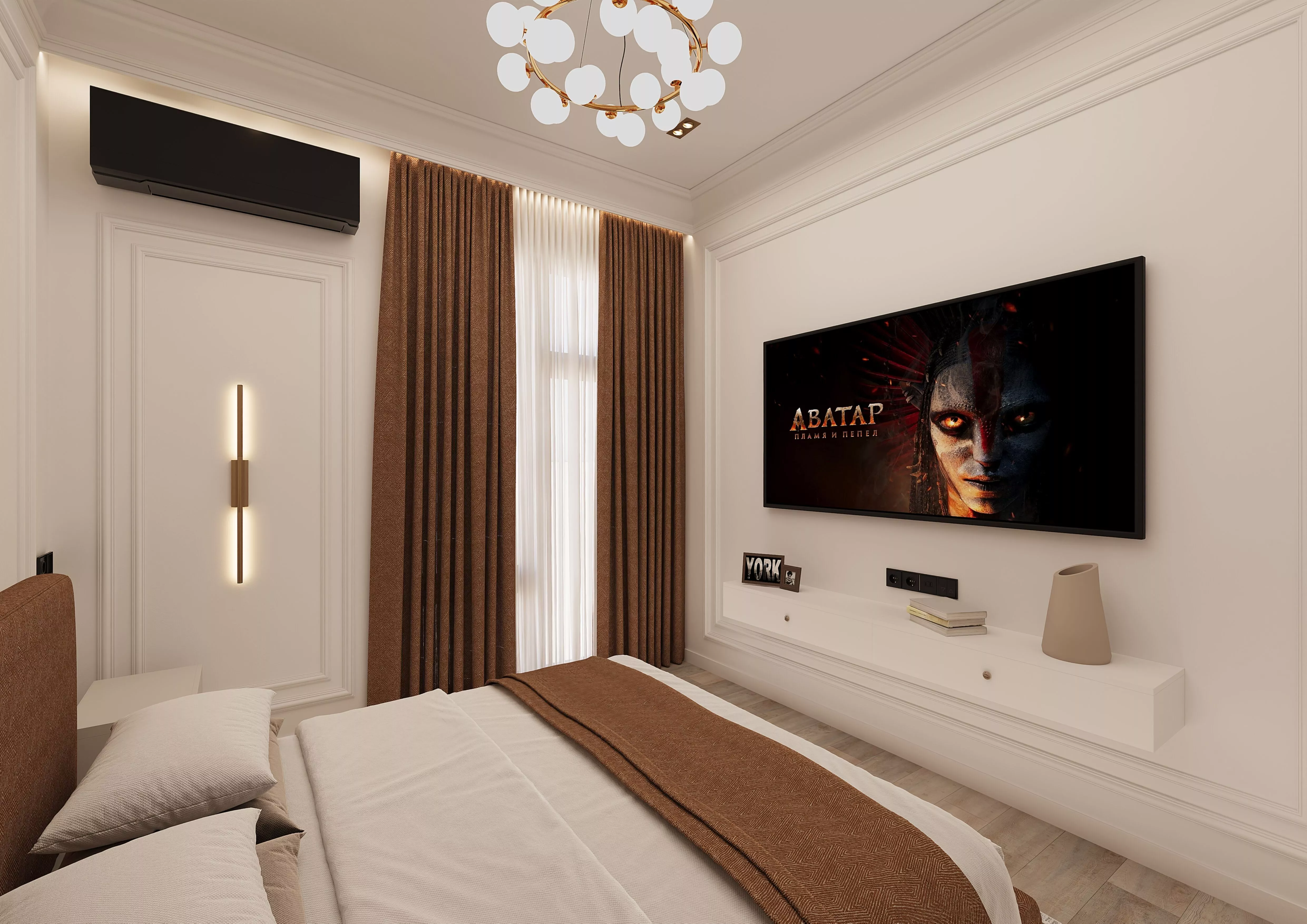 Modern Minimalist Bedroom Interior Scene 3ds Max Corona 3D model