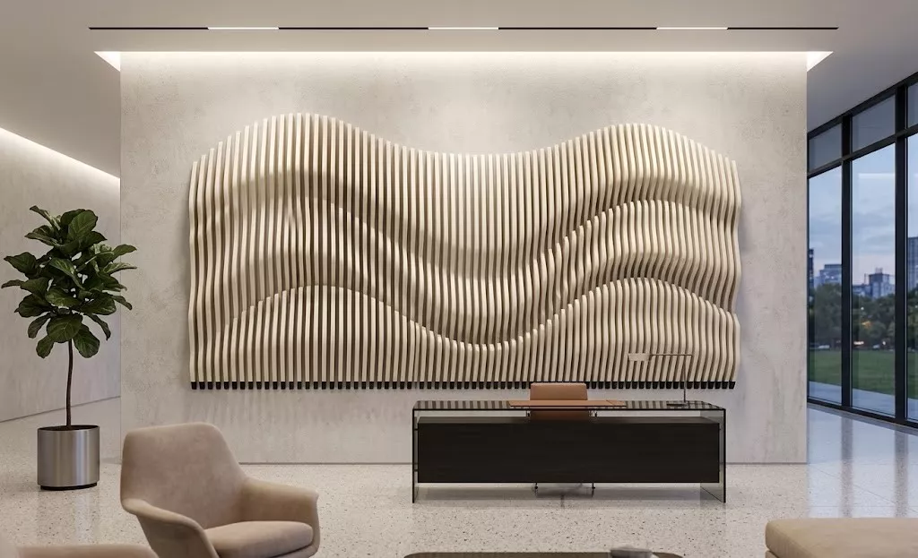 Parametric Wave Wall Panel CNC DXF Vector Cutting 3D model