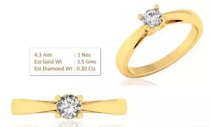 R SOLITER solitaire diamond ring gold