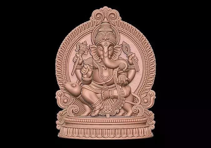 Lord Ganesh Sculpture OBJ File for 3D Printing and CNC