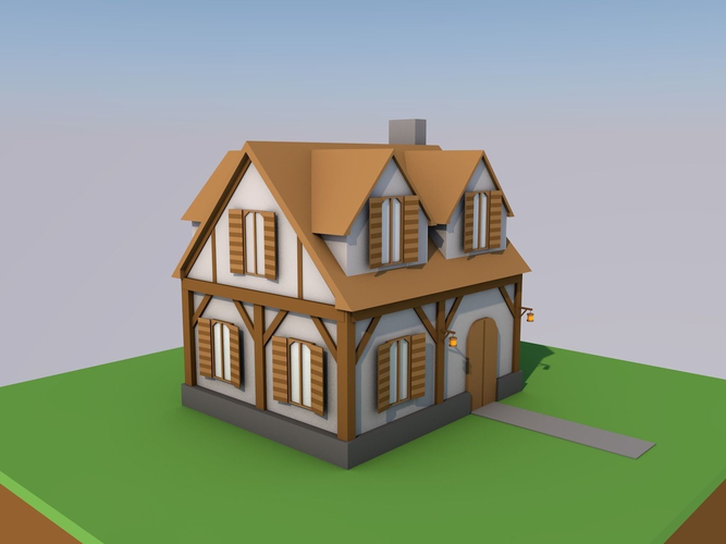 Low-Poly Simple House Small 2