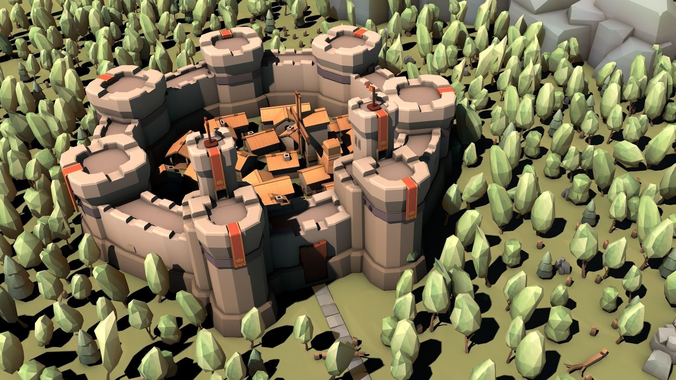 Low Poly Medieval Constructor Low-poly 3D model