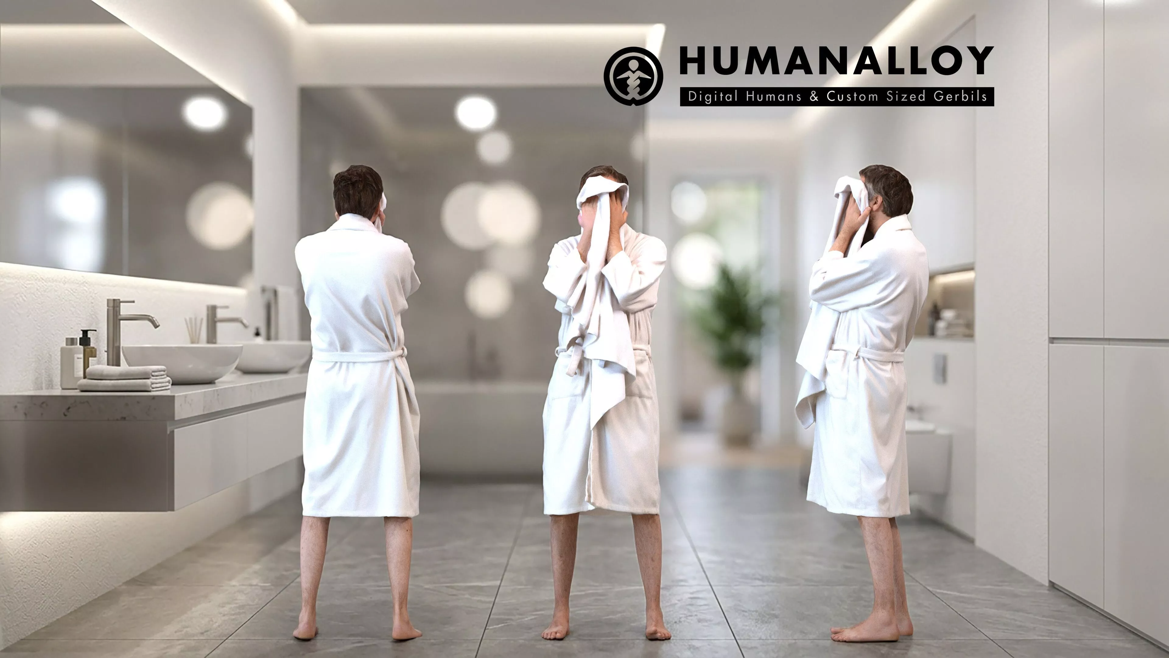 Adult Caucasian man relaxing at home in casual summer clothing 3D model