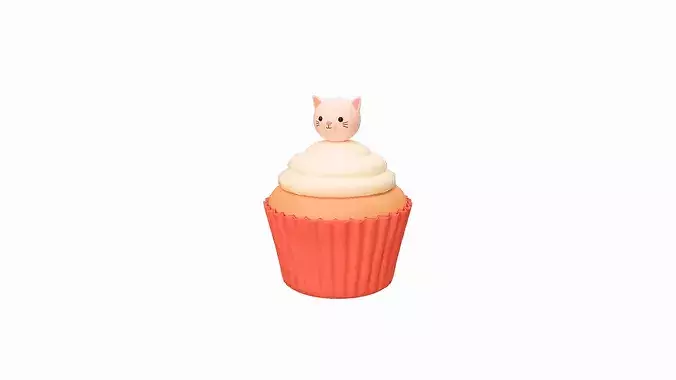 Cute Cat Cupcake 