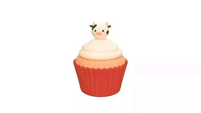 Cute Cow Cupcake