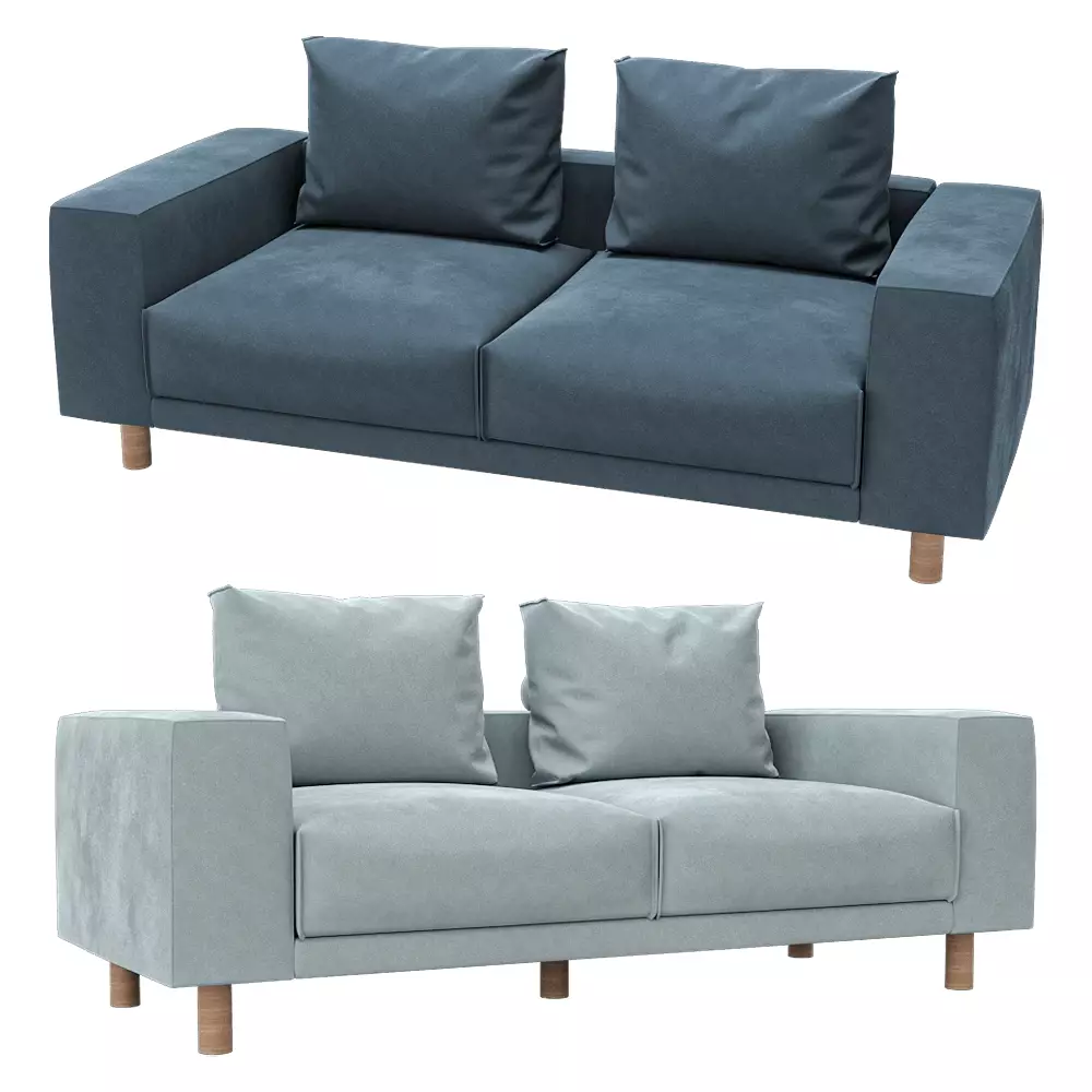3-seat fixed sofa Fran 1 Low-poly 3D model