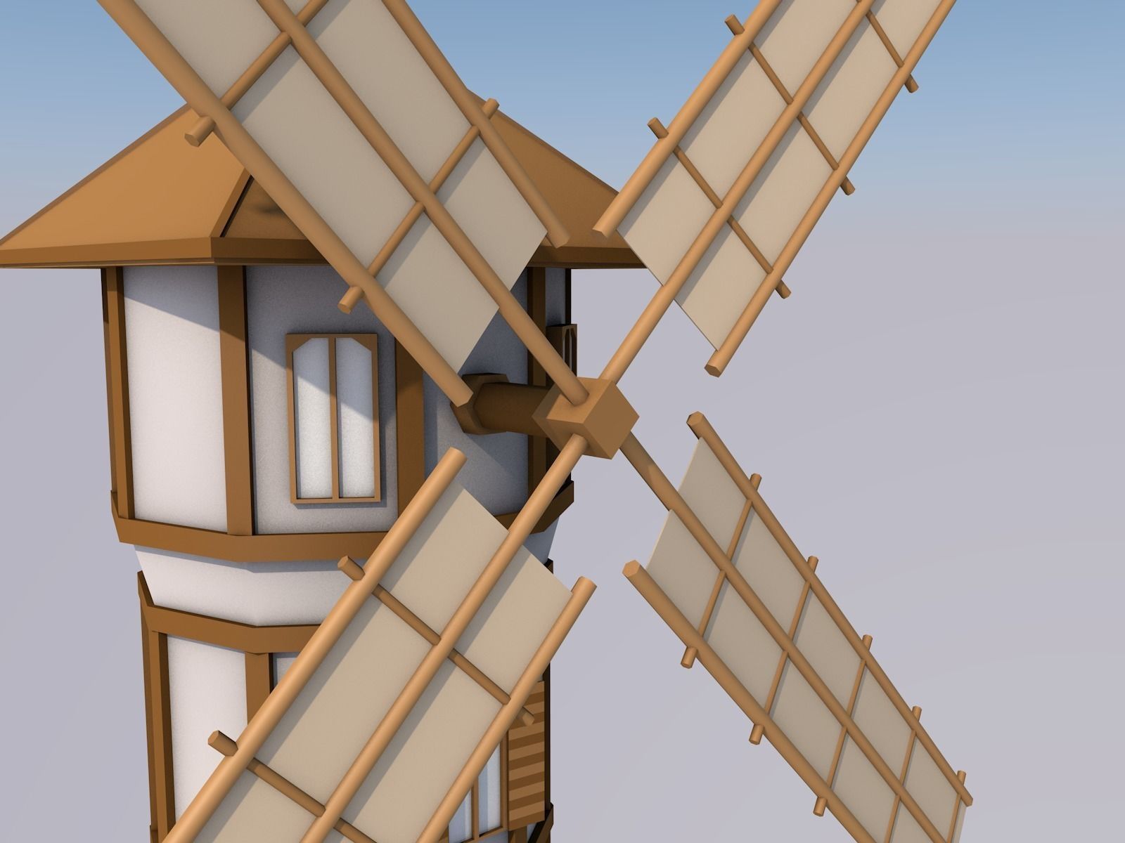Low-Poly Windmill Free low-poly 3D model_3