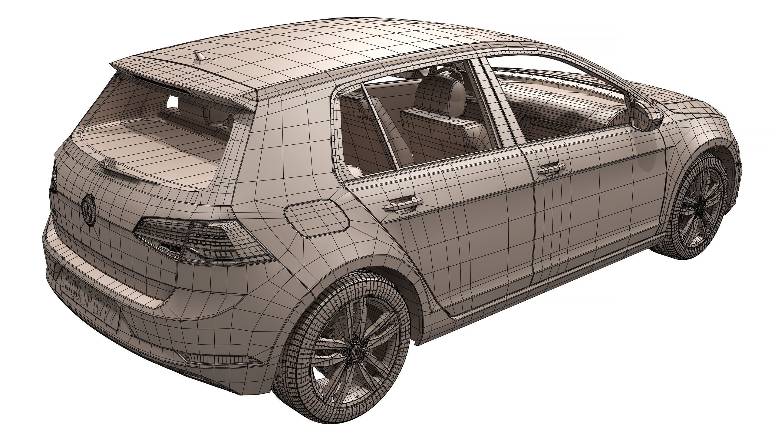 Volkswagen Golf 2017 3D model_16