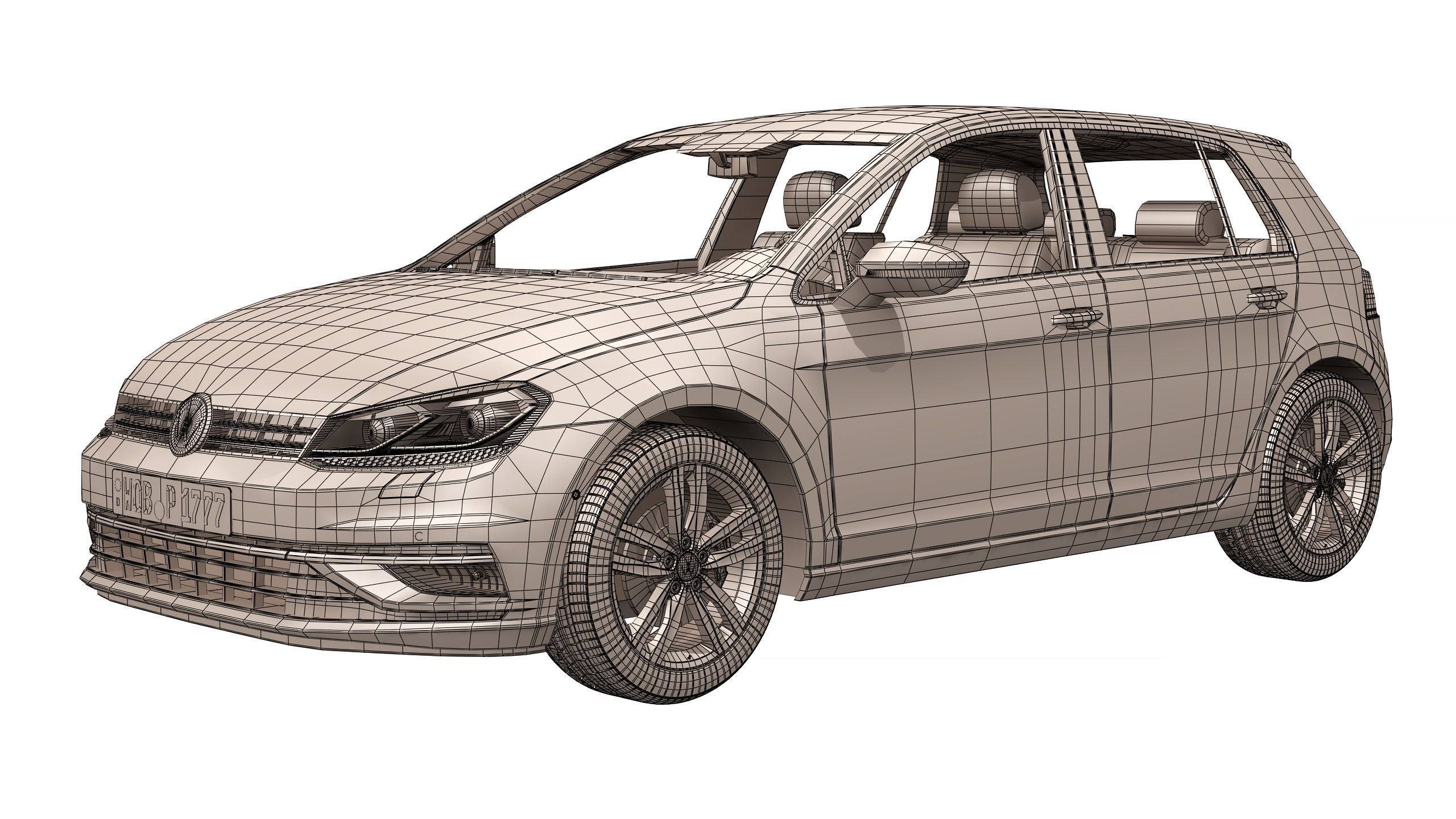 Volkswagen Golf 2017 3D model_14