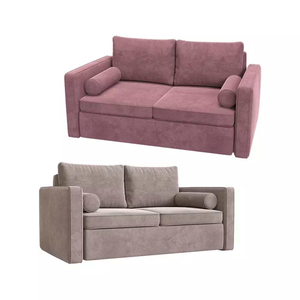 2-seat fixed sofa Moreno Low-poly 3D model