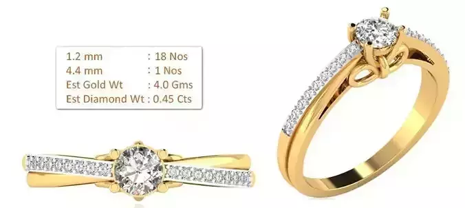 R SOLITER gold diamond engagement ring