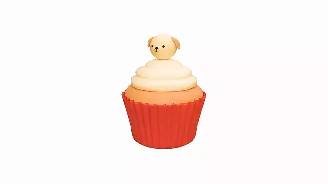 Cute Dog Cupcake 