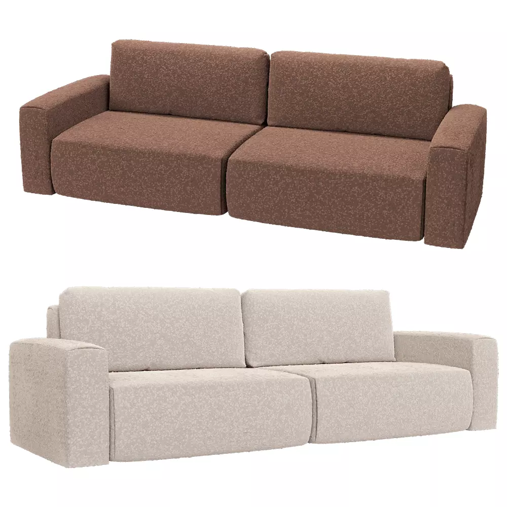 3-seater fixed sofa Aldo 2 Low-poly 3D model