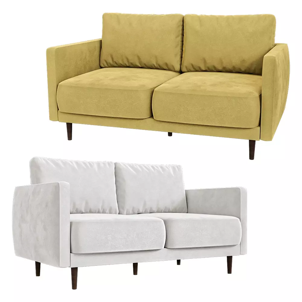 2-seater fixed sofa Rene 2 Low-poly 3D model