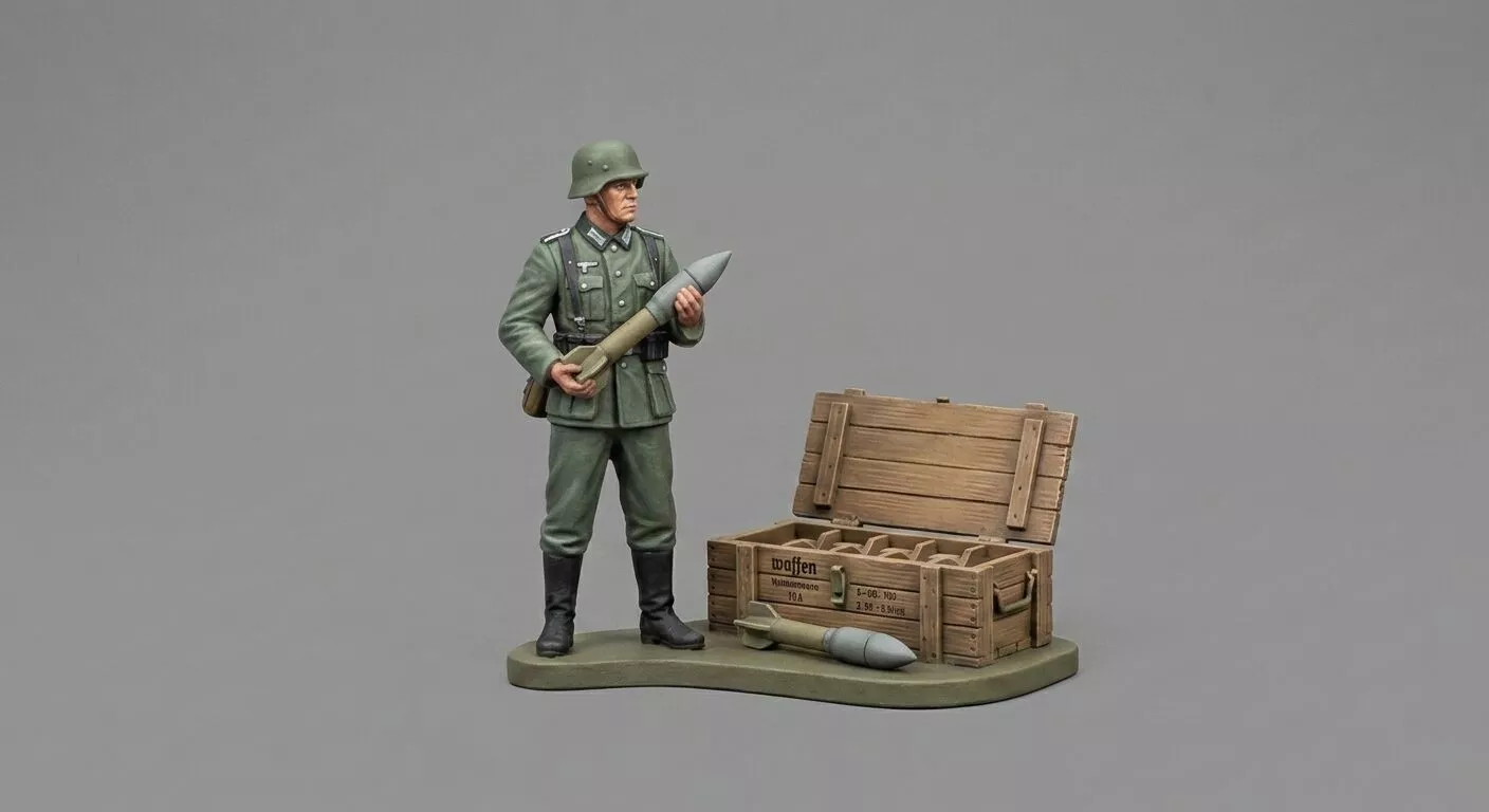 WWII Soldier with Ammunition Crate 3D Printable STL Figure 3D print model