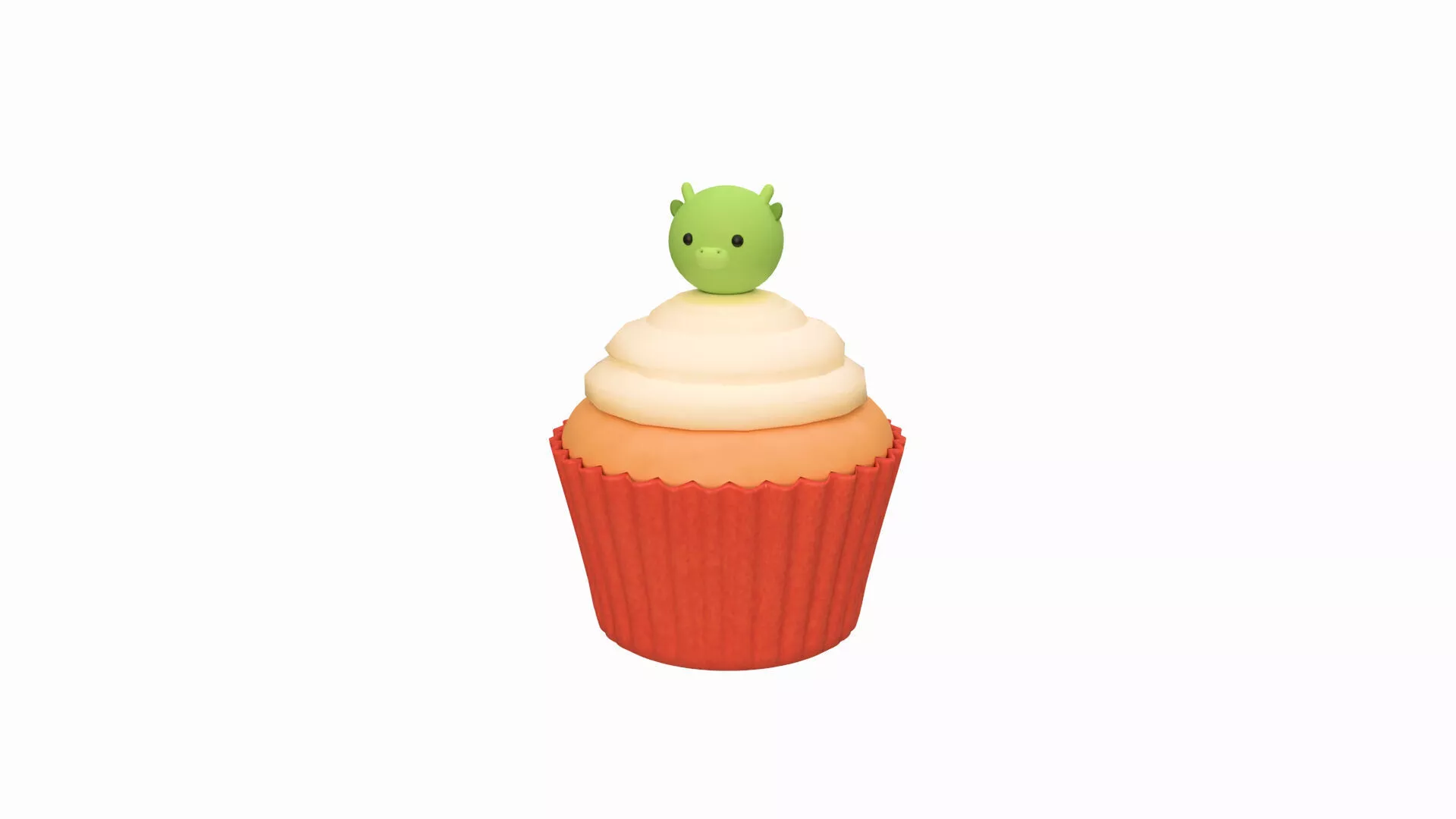 Cute Dragon Cupcake Low-poly 3D model