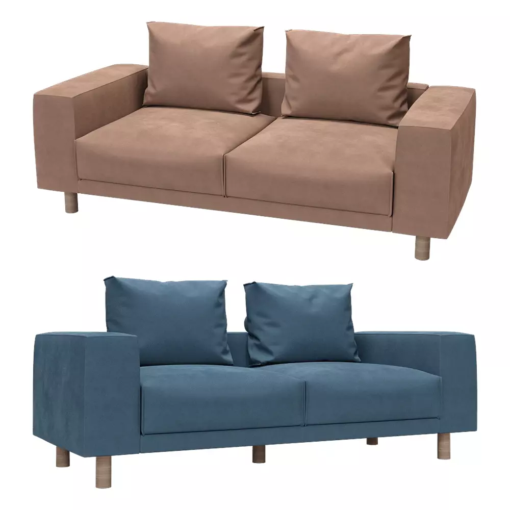 3-seat fixed sofa Fran 2 Low-poly 3D model