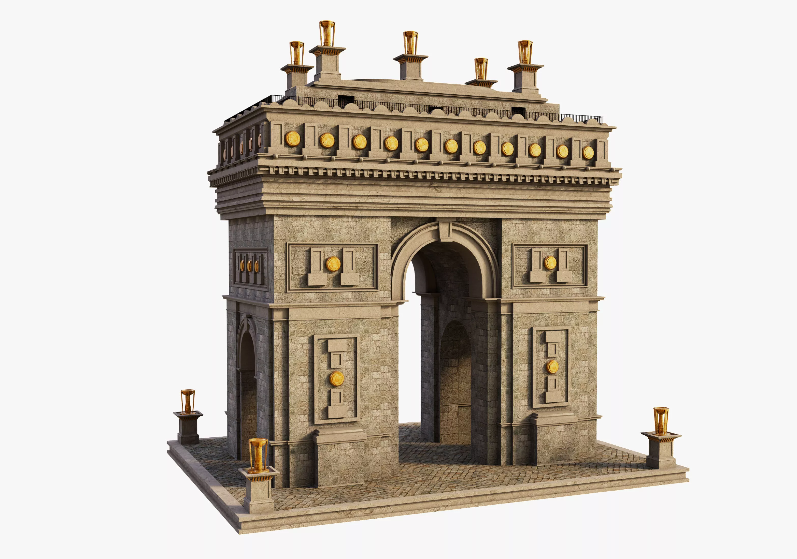 Classic Arch Gate 3D model