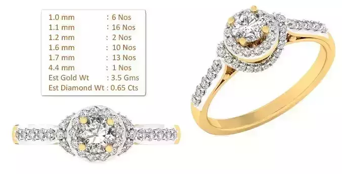 R SOLITER engagement ring with diamonds and measurements