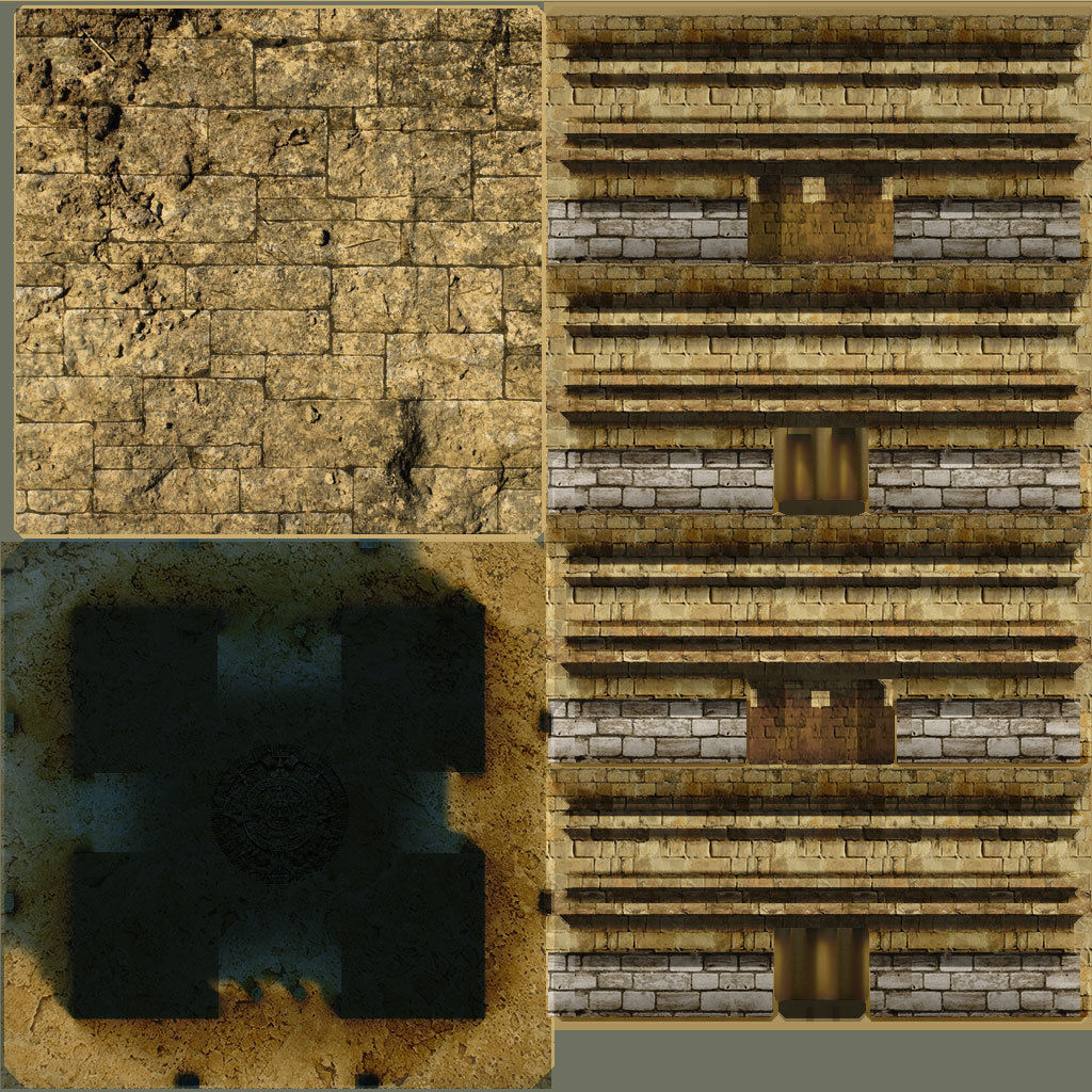 Maya Pyramid - Ancient Temple - Baked Texture Low-poly 3D model_3