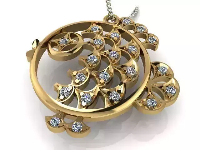 Pendant gold with diamonds