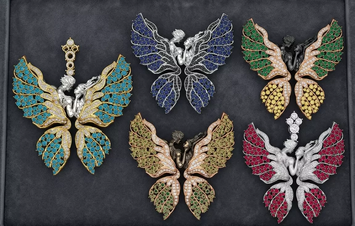 3D Butterfly Jewelry Model Pack 3D print model