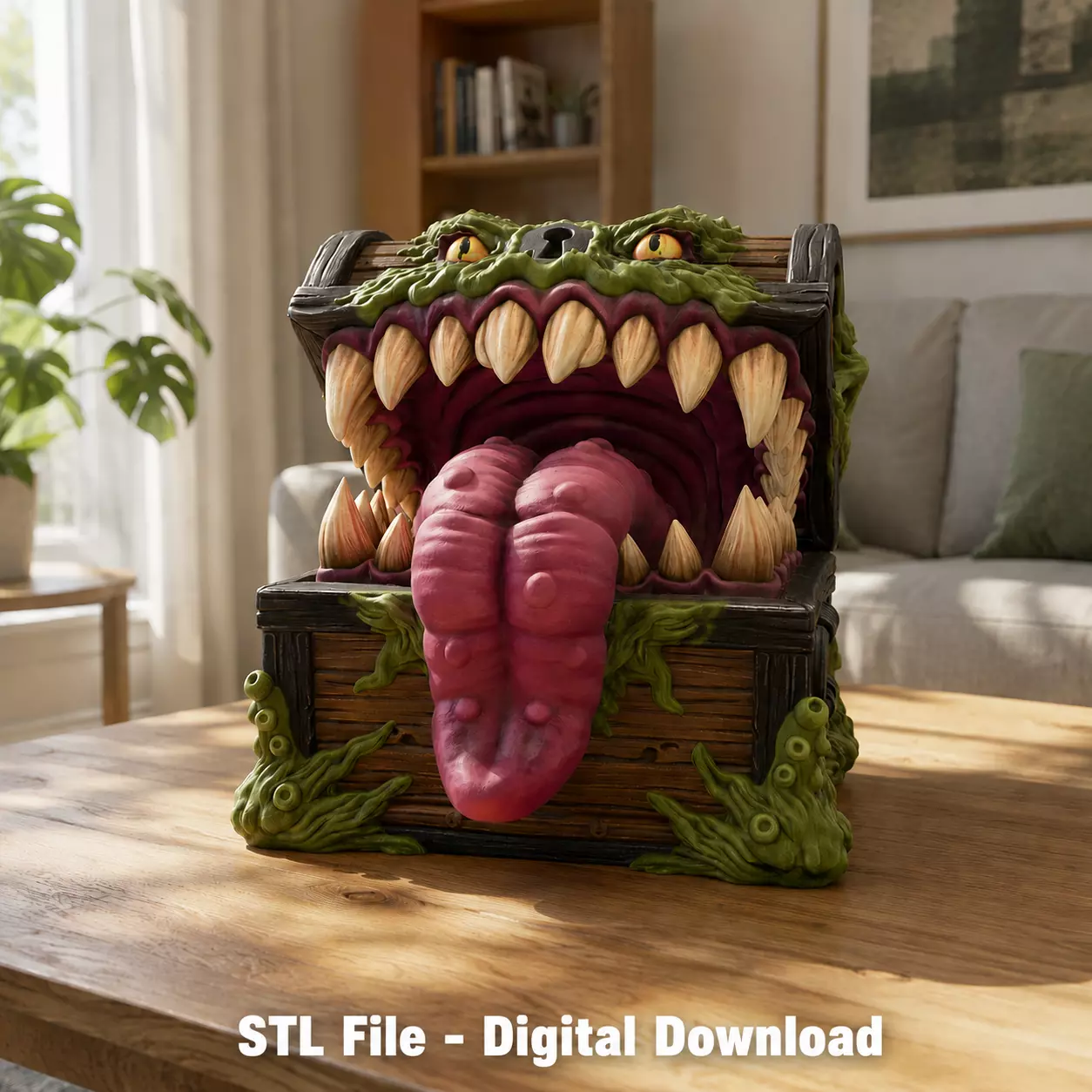 Mimic Treasure Chest Monster STL File for 3D Print 3D print model