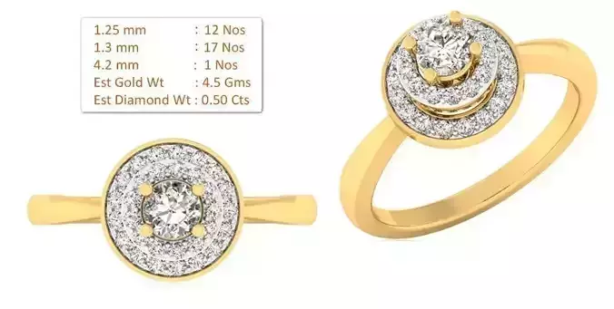 R SOLITER diamond ring gold