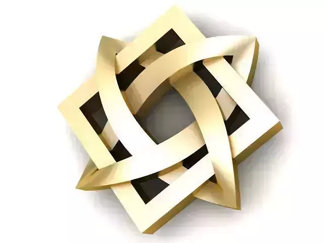 Pendant golden triangular symbol 3D print model
