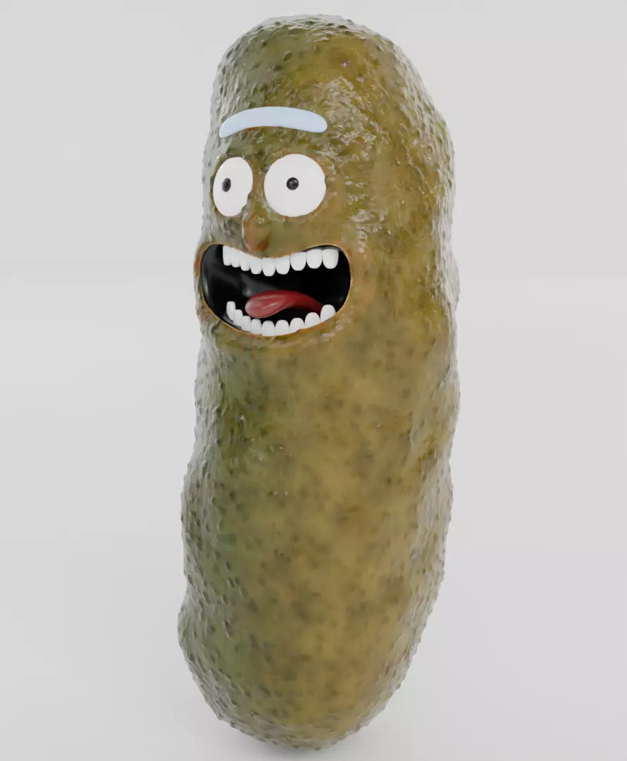 Pickle Rick figurine 3D set model for print realistic texture 3D print model