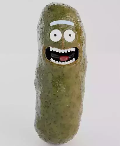 Pickle Rick figurine 3D set model for print realistic texture 3D print model 2