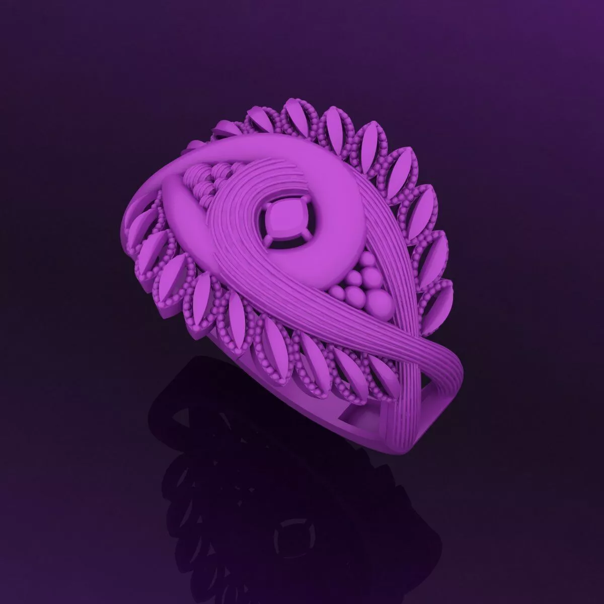 Modern Arabic Style Ring Design 3D print model