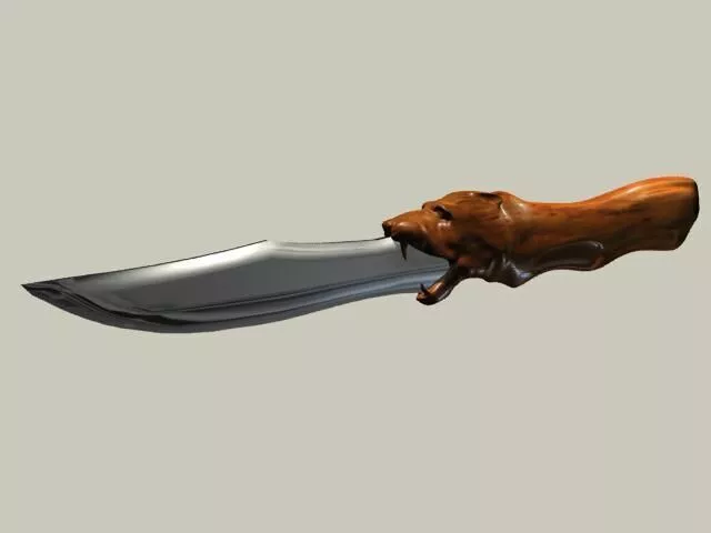 Animal Head Fantasy Knife Prop STL 3D model